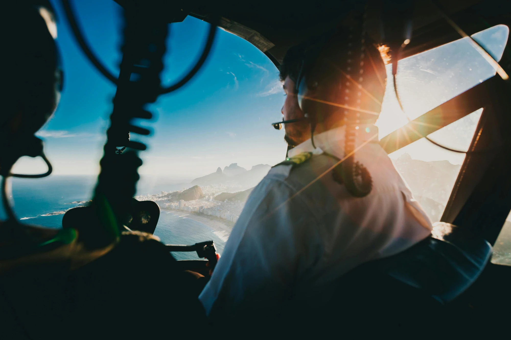 Pilots flying a plane