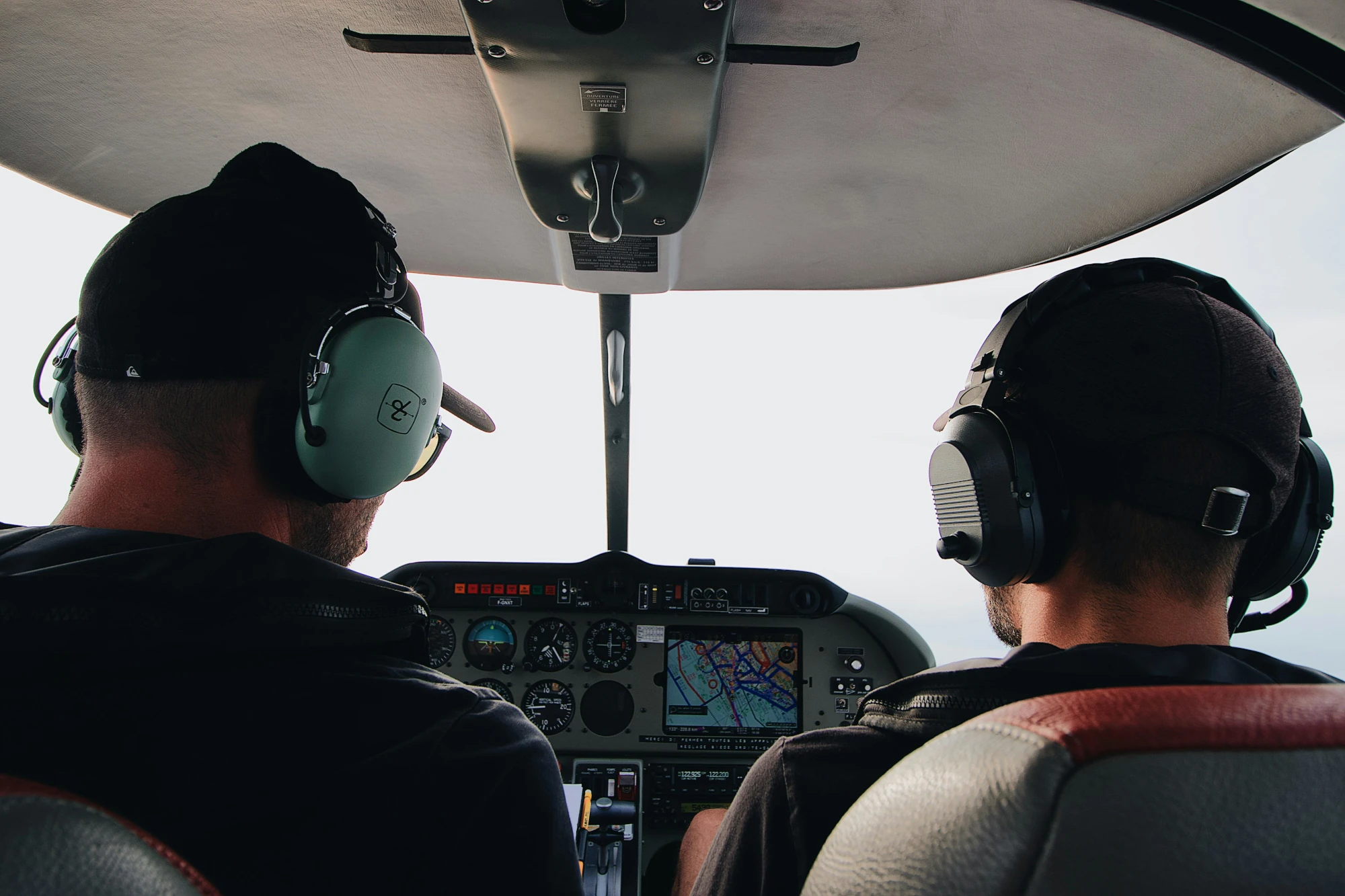 Student pilot in checkride
